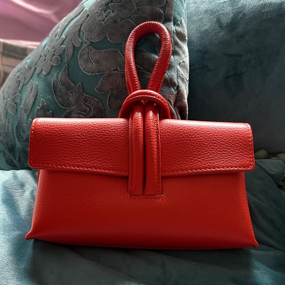 Elegant Orange Leather Handbag